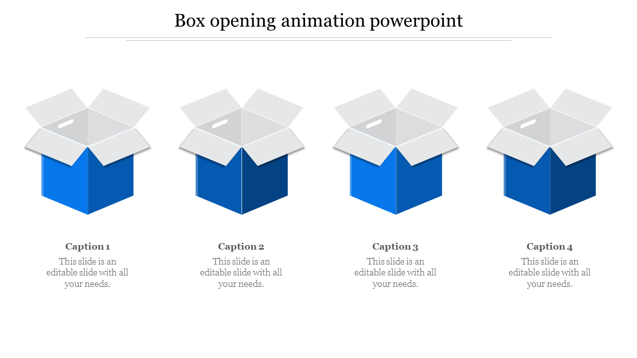 box opening animation powerpoint-4-Blue